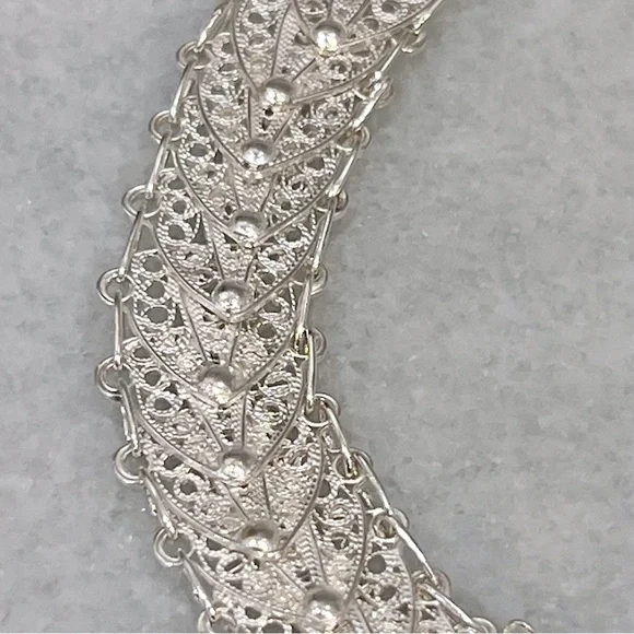 Sterling Silver Overlapping Filigree Bracelet